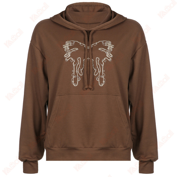 butterfly pattern fashion brown top